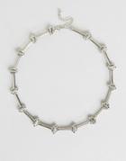 Asos Sleek Bar Link Necklace - Silver