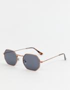 Asos Design Octagonal Sunglasses In Copper With Smoke Lens - Copper