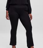Vero Moda Curve Flared Pants With Front Ankle Zip In Black
