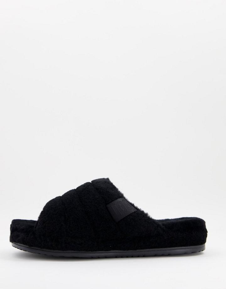 Ugg Fluff Slider Slippers In Black