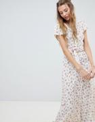 Flynn Skye Ditsy Print Wrap Top Two-piece - White