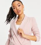 Miss Selfridge Petite Oversized Blazer In Pale Pink