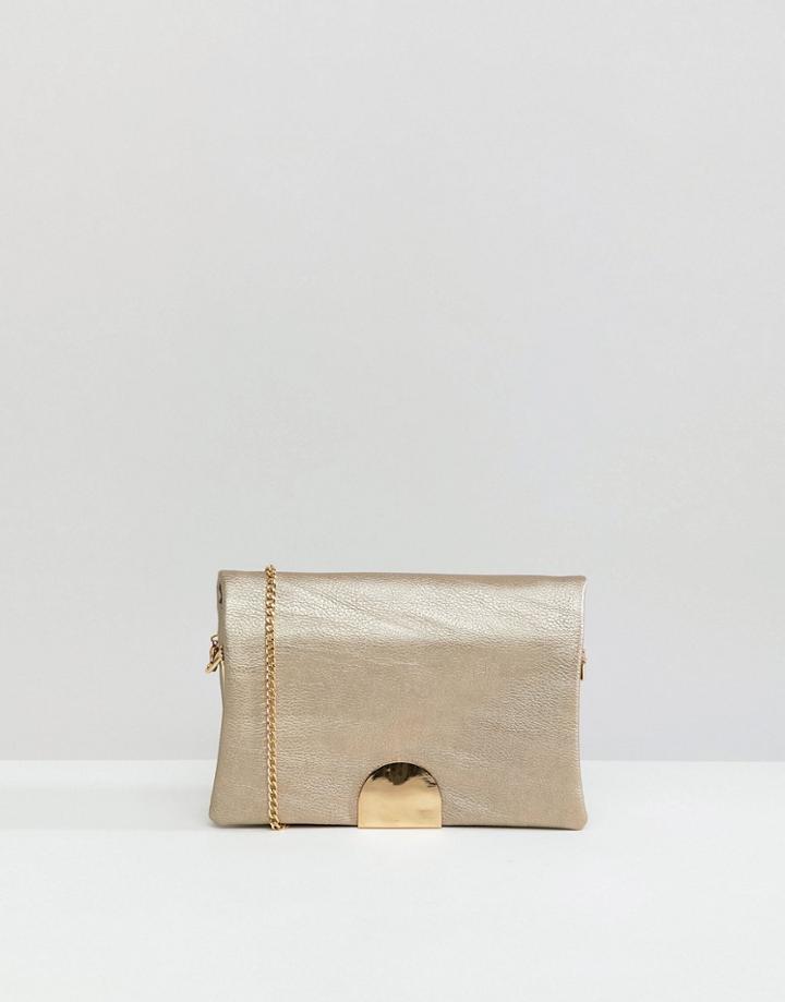 Oasis Metallic Envelope Across Body Bag - Gold