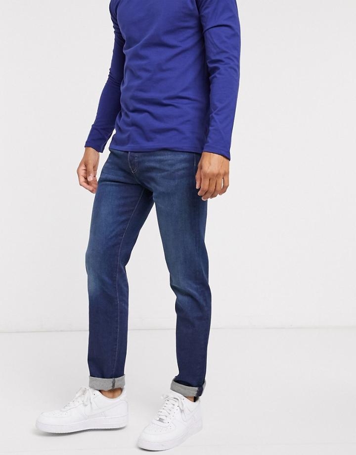 Levi's 501 Slim Tapered Fit Jeans In Boared Mid Wash-blues
