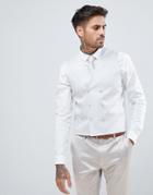 Asos Wedding Super Skinny Vest In Ice Gray Cotton Sateen - Gray