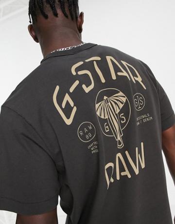 G-star Back Logo T-shirt In Gray-grey