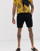 Asos Design Super Skinny Chino Shorts In Black
