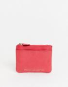 French Connection Leather Zip Wallet With Card Slot In Pink