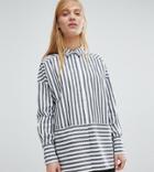 Monki Two Way Striped Shirt - Black