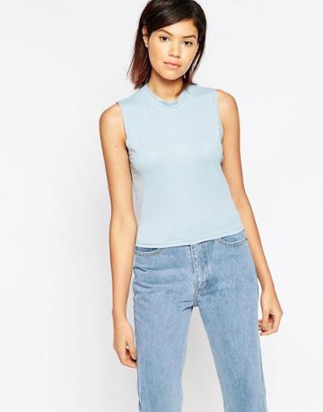 Tired Of Tokyo Sleeveless Top - Blue
