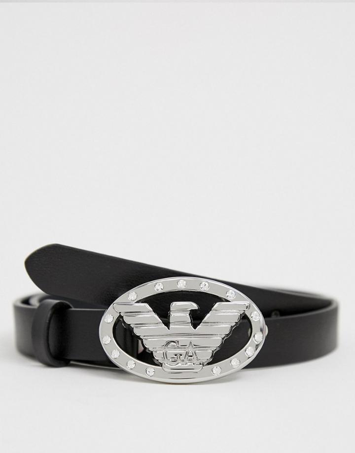 Emporio Armani Metal Logo Belt - Black