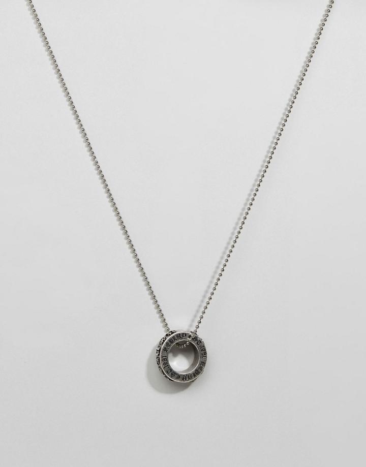 Replay Brass Ring Necklace - Silver