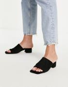 Asos Design Hadley Block Heeled Mules In Black