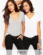Asos Tall The New Forever T-shirt In Soft Touch 2 Pack Save 15%