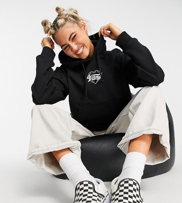 Vans Better Together Airbrush Cropped Hoodie In Black Exclusive At Asos