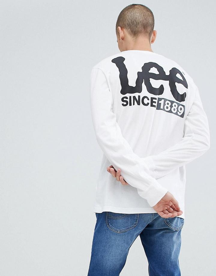 Lee Logo Long Sleeve T-shirt White
