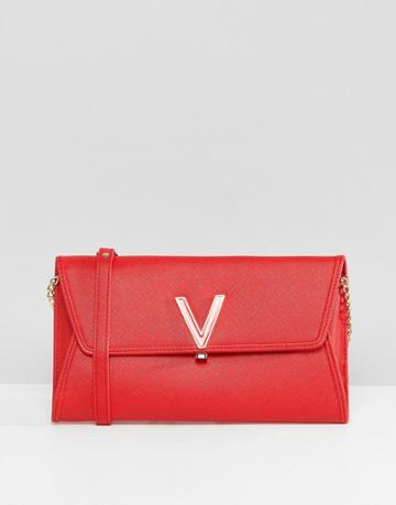 Valentino By Mario Valentino Foldover Clutch Bag In Red - Red