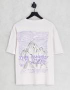 Jack & Jones Originals Oversized T-shirt With Summit Back Print In Lilac-purple