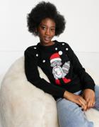 Brave Soul Racoon Christmas Sweater-black