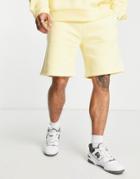 Topman Oversized Shorts In Pale Yellow - Part Of A Set