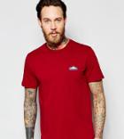 Penfield T-shirt With Mountain Logo In Burgundy Exclusive - Red