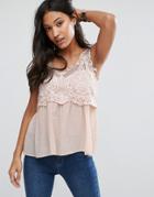 Love & Other Things Lace Tank Top - Orange
