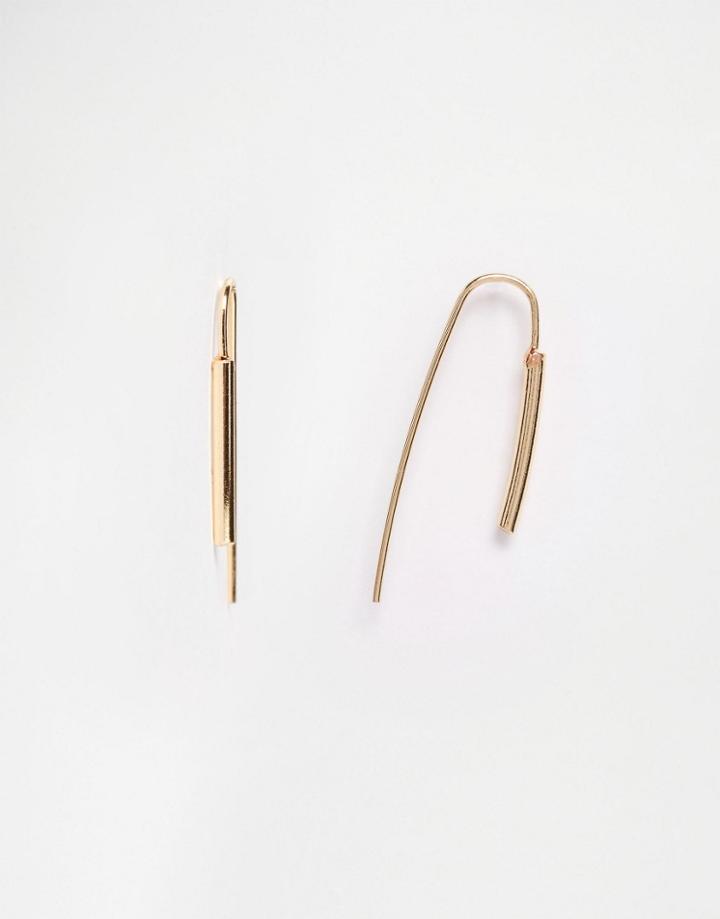Asos Mini Tube Through Earrings - Gold