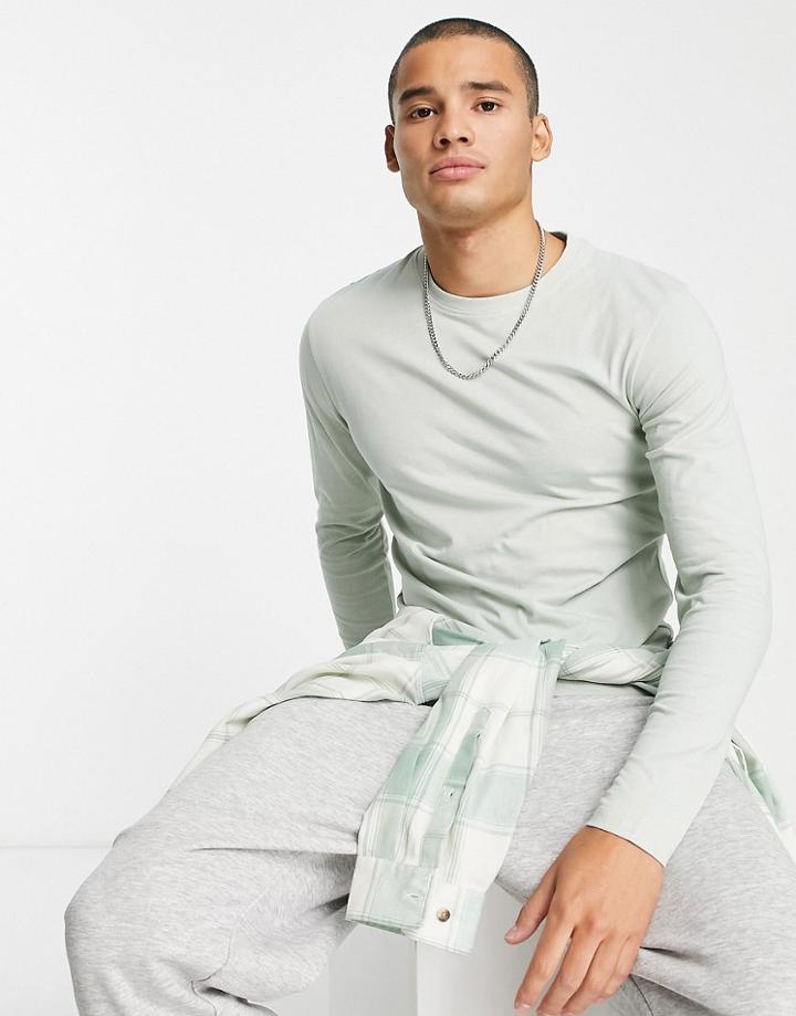 Soul Star Long Sleeve T-shirt In Sea Foam Green