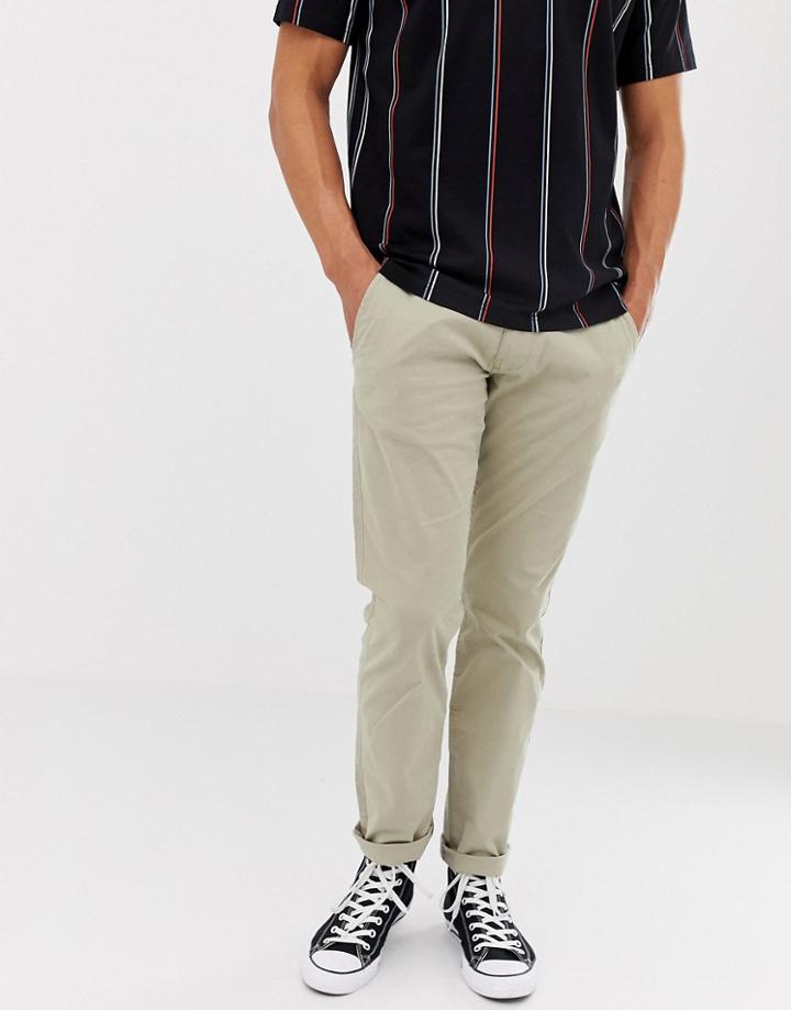 Esprit Slim Fit Chinos In Beige - Beige