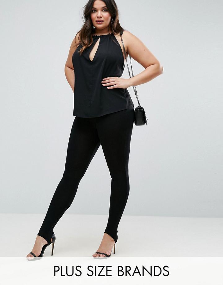Club L Black Stirrup Leggings - Black