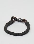 Icon Brand Hook Woven Bracelet In Brown - Brown
