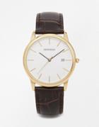 Sekonda Leather Strap Watch With Gold Plated Dial Exclusive To Asos - Brown