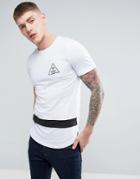 Jack & Jones Mono Curved Hem T-shirt - White