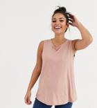 Asos Design Maternity Nursing Tank With Double Layer In Dusky Pink