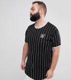 Siksilk Plus Muscle T-shirt In Black With Stripes Exclusive To Asos - Black