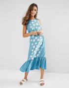 Ymc Patterened Shift Dress - Powder Blue