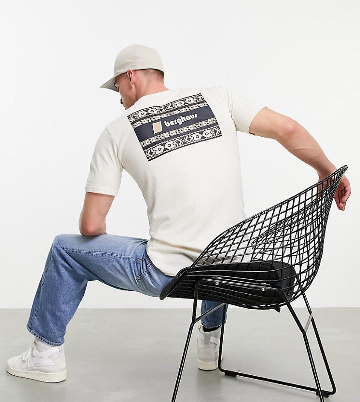 Berghaus Aztec Block T-shirt In Beige Exclusive At Asos-neutral