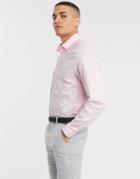 Asos Design Stretch Slim Formal Work Shirt In Pink