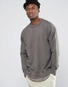 Other Uk Oversized Sweatshirt With Raw Edges - Gray