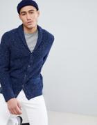 Abercrombie & Fitch Shawl Collar Knit Cardigan In Navy Marl - Navy