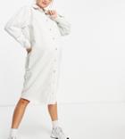 Topshop Maternity Oversized Denim Shirtdress In White