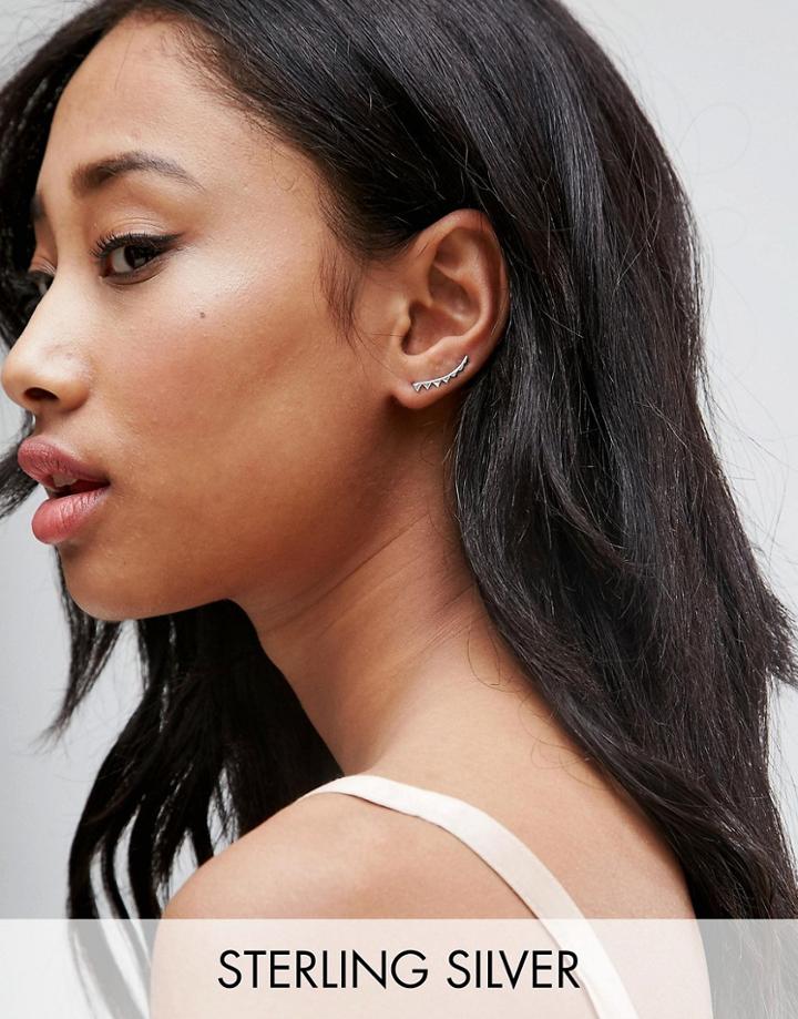 Asos Sterling Silver Bunting Ear Cuff - Silver