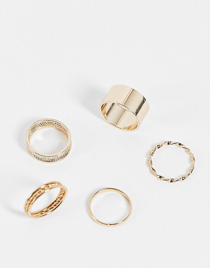 Aldo Cruviel Mixed Plain Rings Multipack In Gold