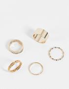 Aldo Cruviel Mixed Plain Rings Multipack In Gold