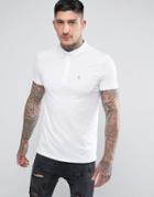 Noose & Monkey Jersey Polo Shirt With Logo - White