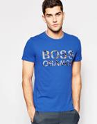 Boss Orange T-shirt With Logo Print Regular Fit In Blue - Royal Blue