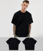 Asos Design 2 Pack Oversized T-shirt With Crew Neck Save - Multi