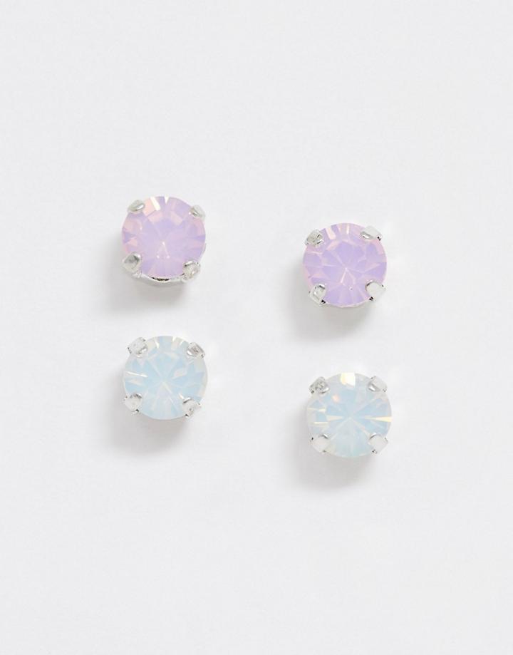 Krystal London Swarovski Crystal Pack Of 2 Studs-multi
