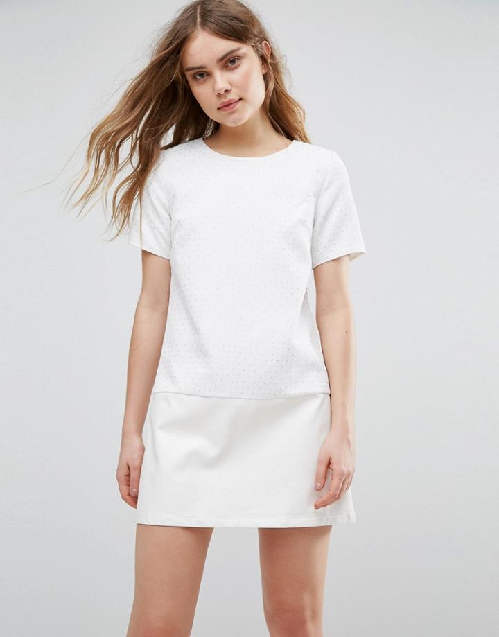 Traffic People Lace Shift Dress - White