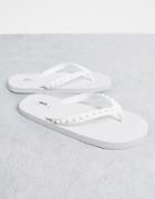 Asos Design Flip Flop With Rubber Studs In White